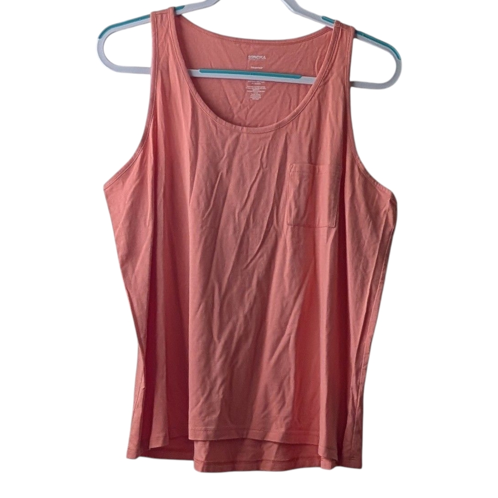 SONOMA GOOD FOR LIFE WOMEN'S PEACH/LIGHT CORAL ESSENTIAL PAJAMA TANK TOP SIZE L
